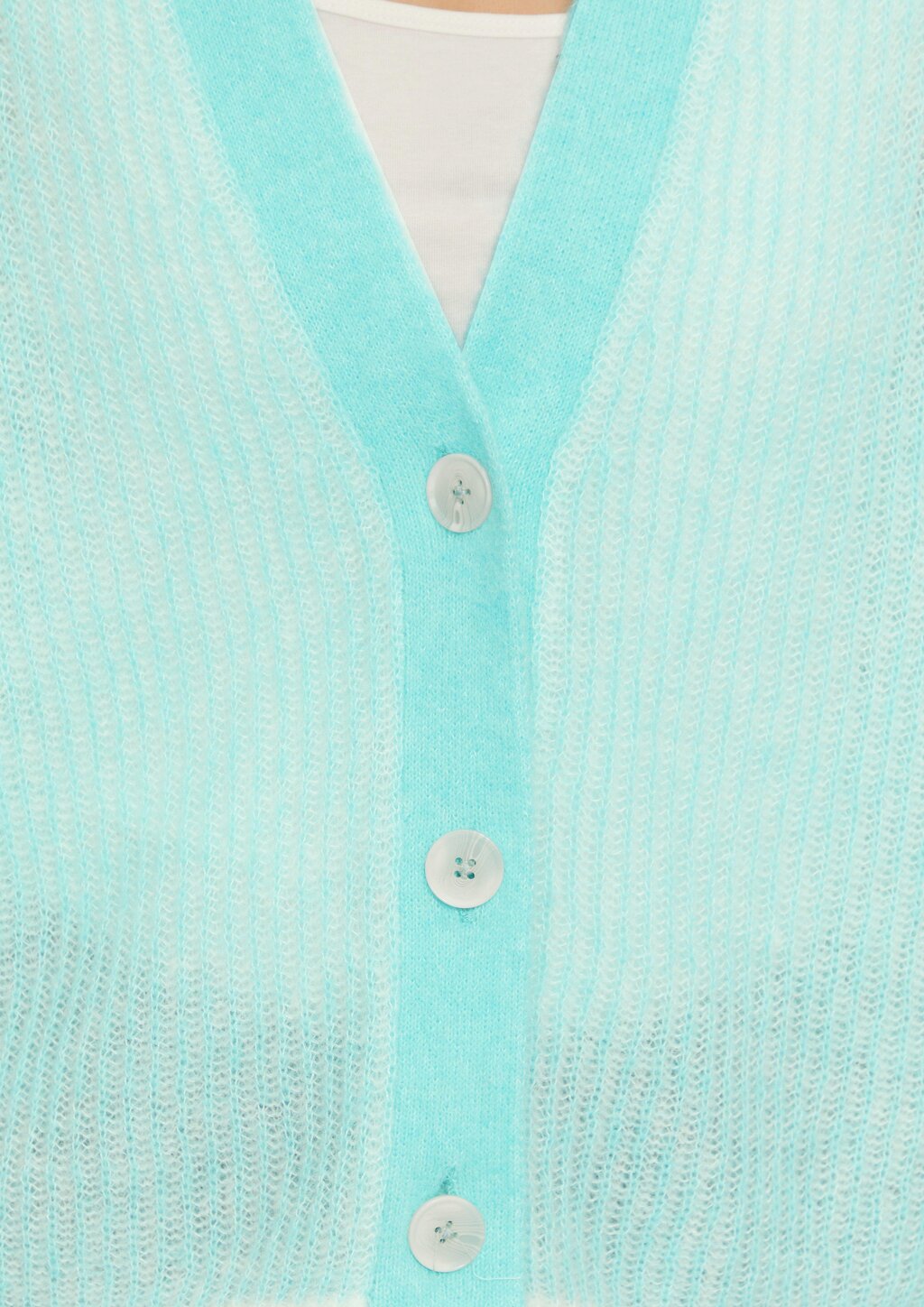 Lockere Strickjacke aus Alpakamix mit Rippstruktur