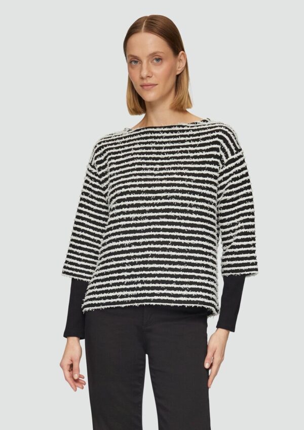 Sweatshirt mit Strukturstreifen