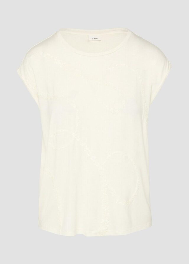 Shirt aus Viskosemix mit Pailletten