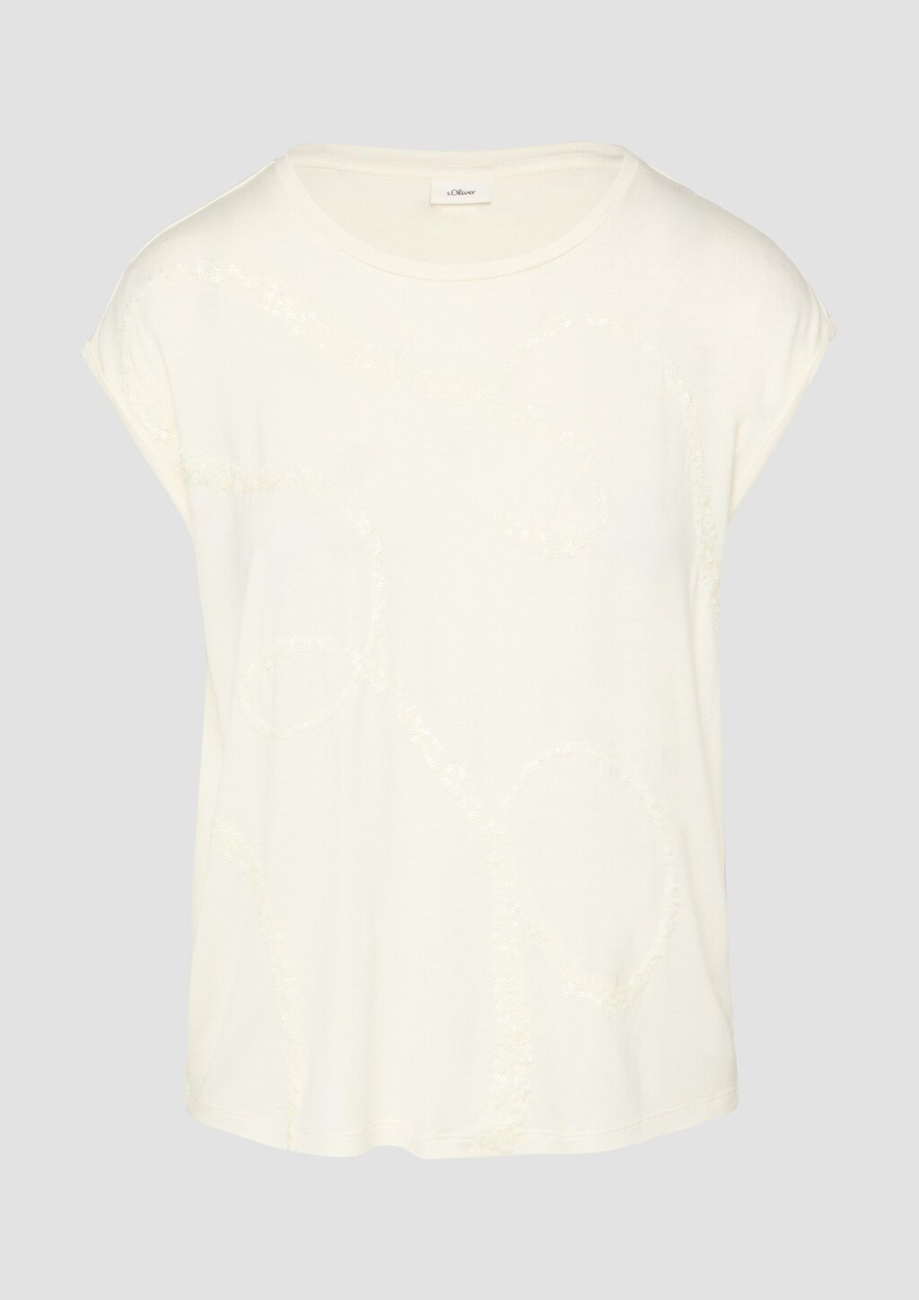 Shirt aus Viskosemix mit Pailletten