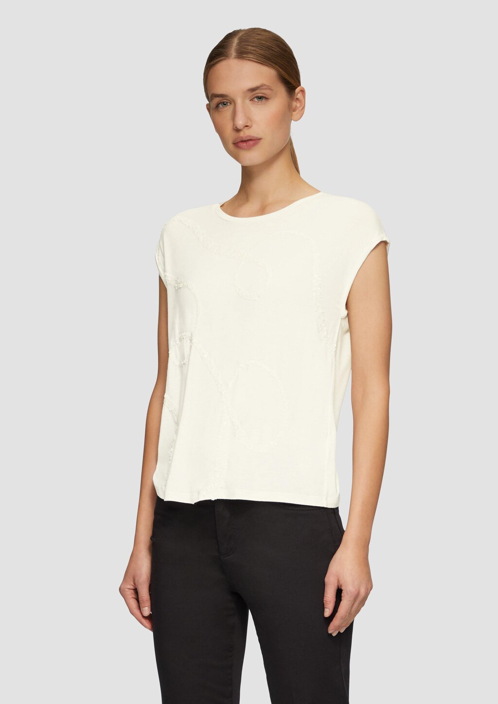 Shirt aus Viskosemix mit Pailletten