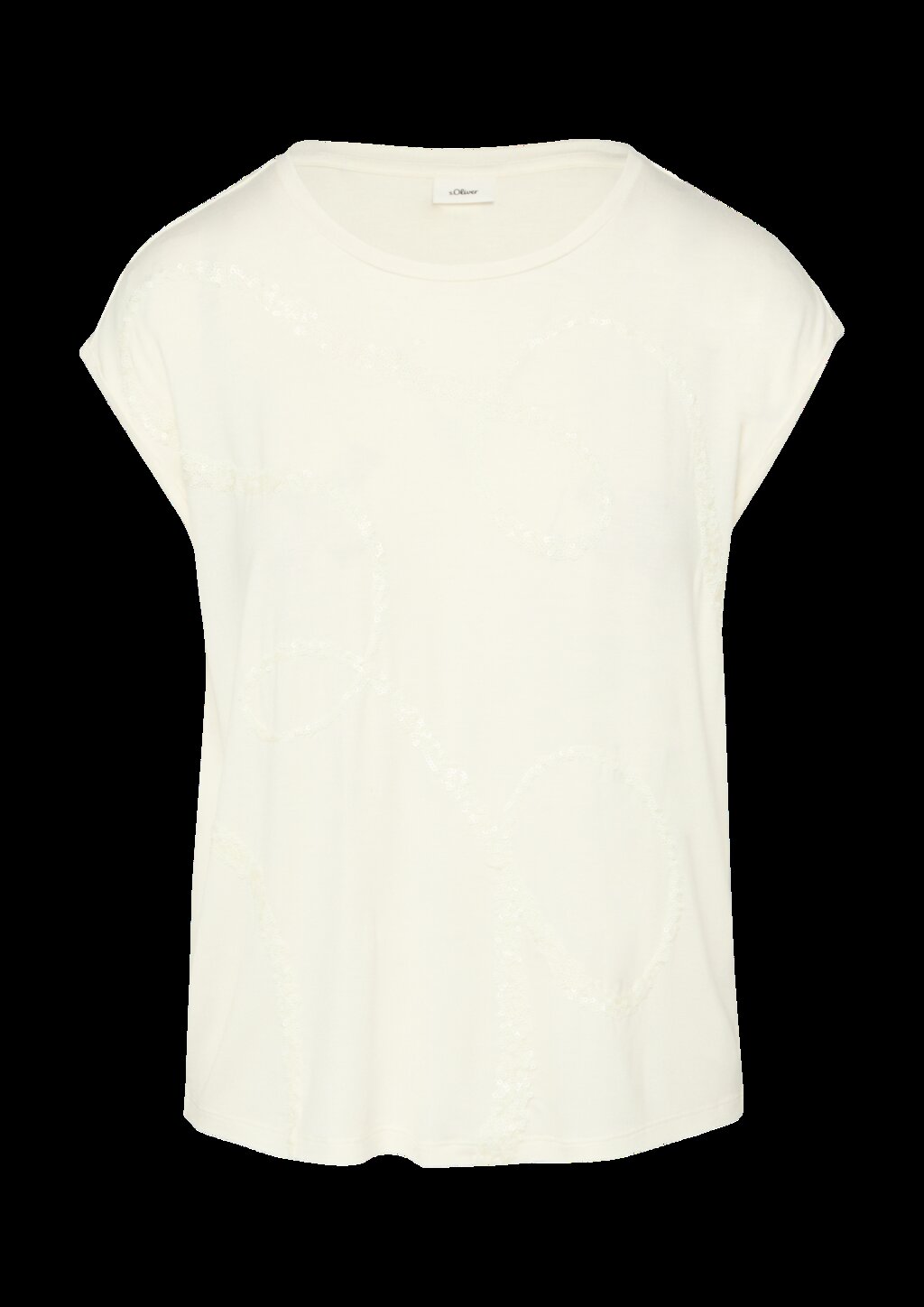 Shirt aus Viskosemix mit Pailletten