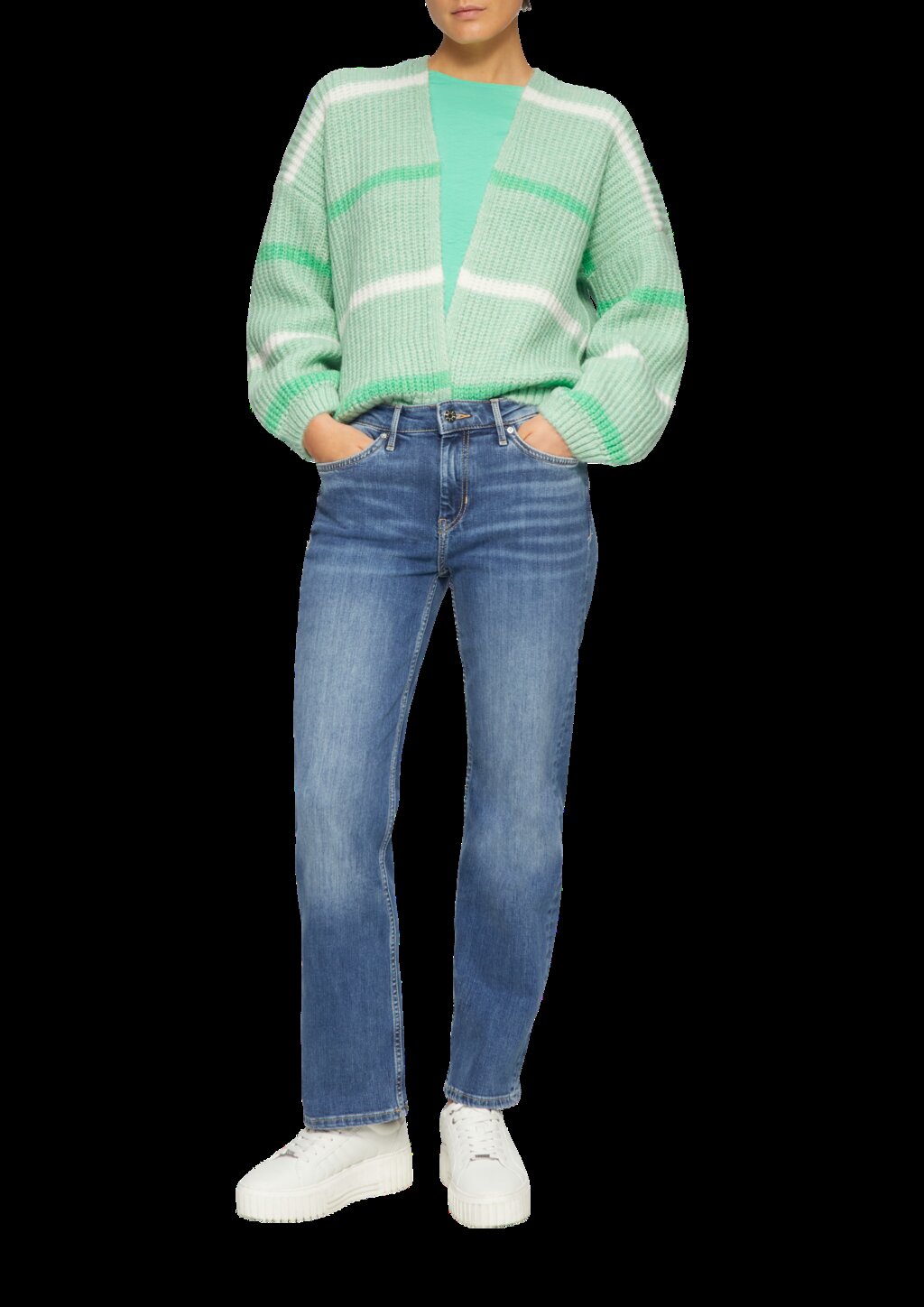 Kurzer Cardigan mit überschnittenen Schultern