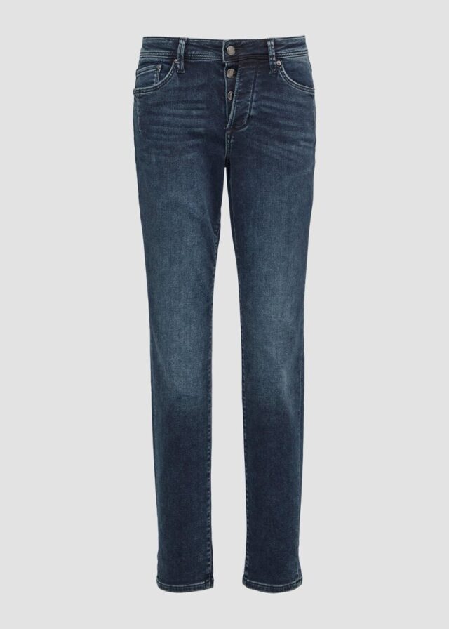 Jeans Betsy / Slim Fit / Mid Rise / Slim Leg / Knopfdetail