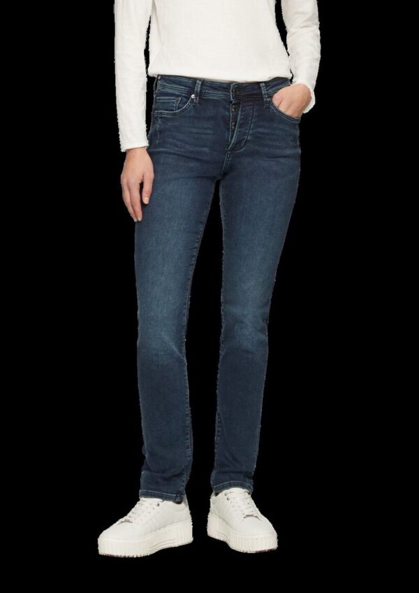 Jeans Betsy / Slim Fit / Mid Rise / Slim Leg / Knopfdetail