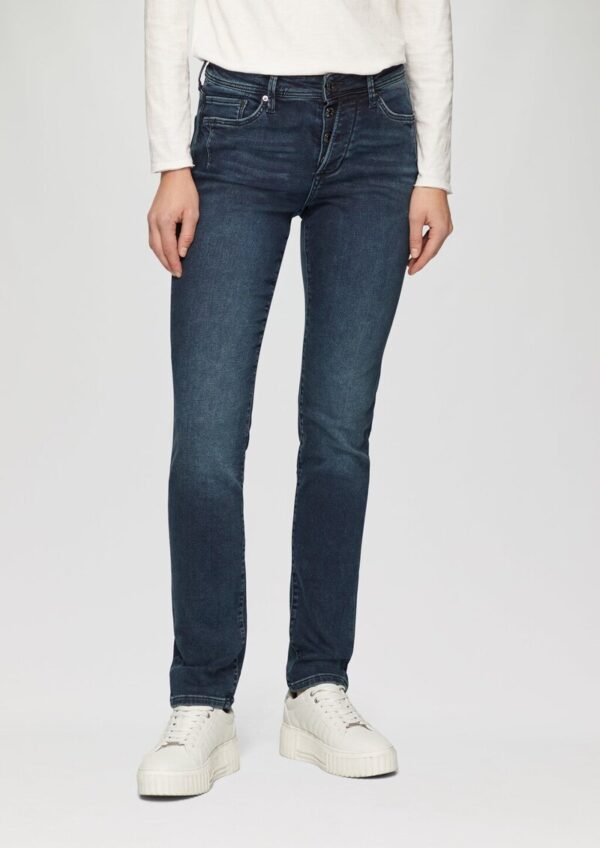 Jeans Betsy / Slim Fit / Mid Rise / Slim Leg / Knopfdetail