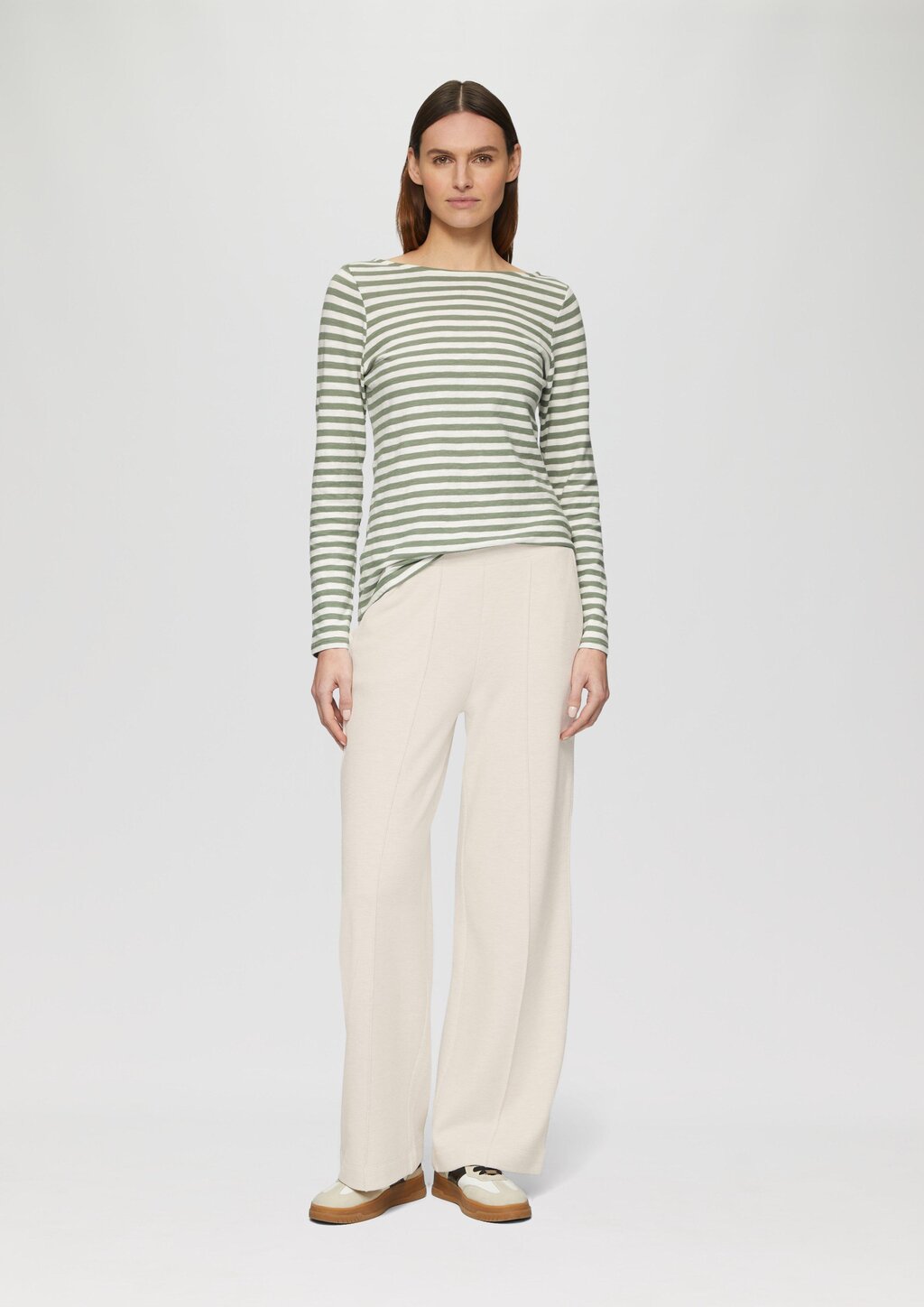 Weiche Wide Leg-Hose aus Baumwollmix