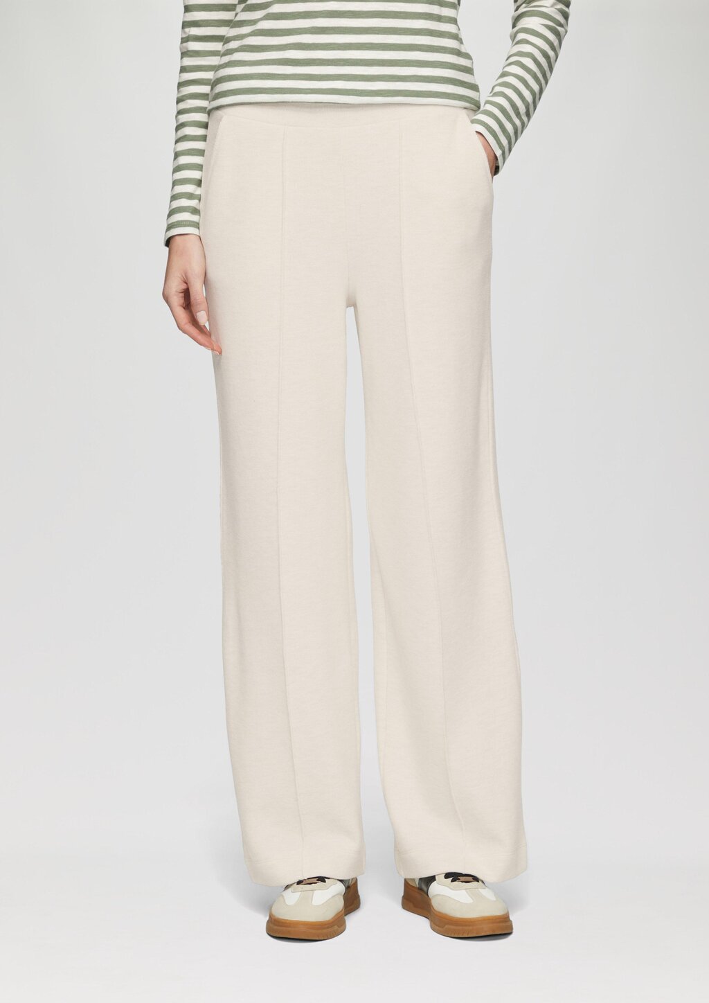 Weiche Wide Leg-Hose aus Baumwollmix