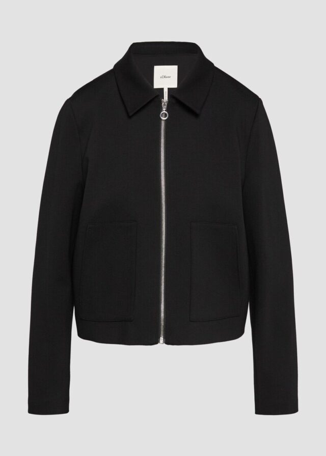 Viskosemix-Jacke mit Hemdkragen