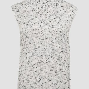 Melierter Pullunder mit Stehkragen