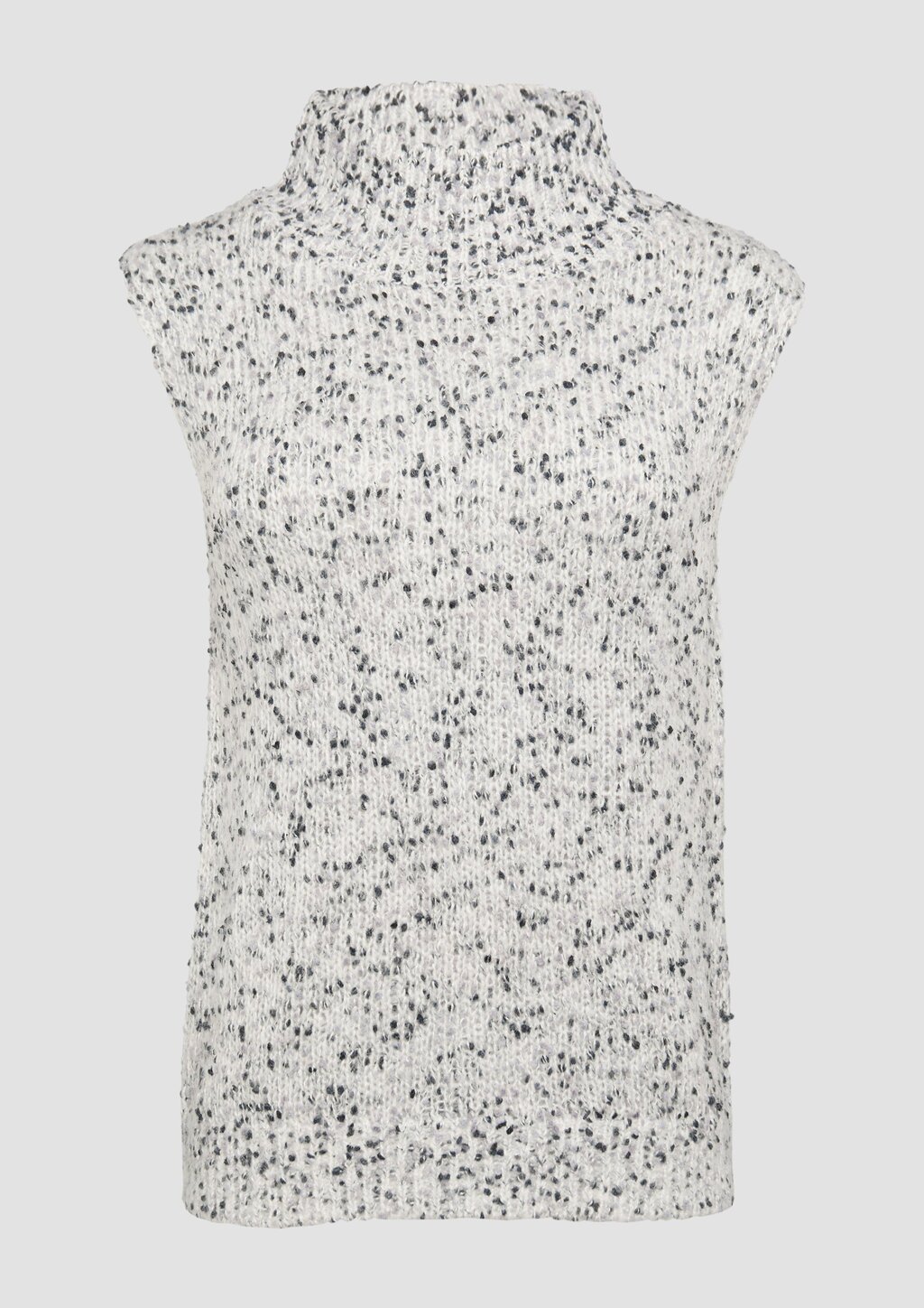 Melierter Pullunder mit Stehkragen