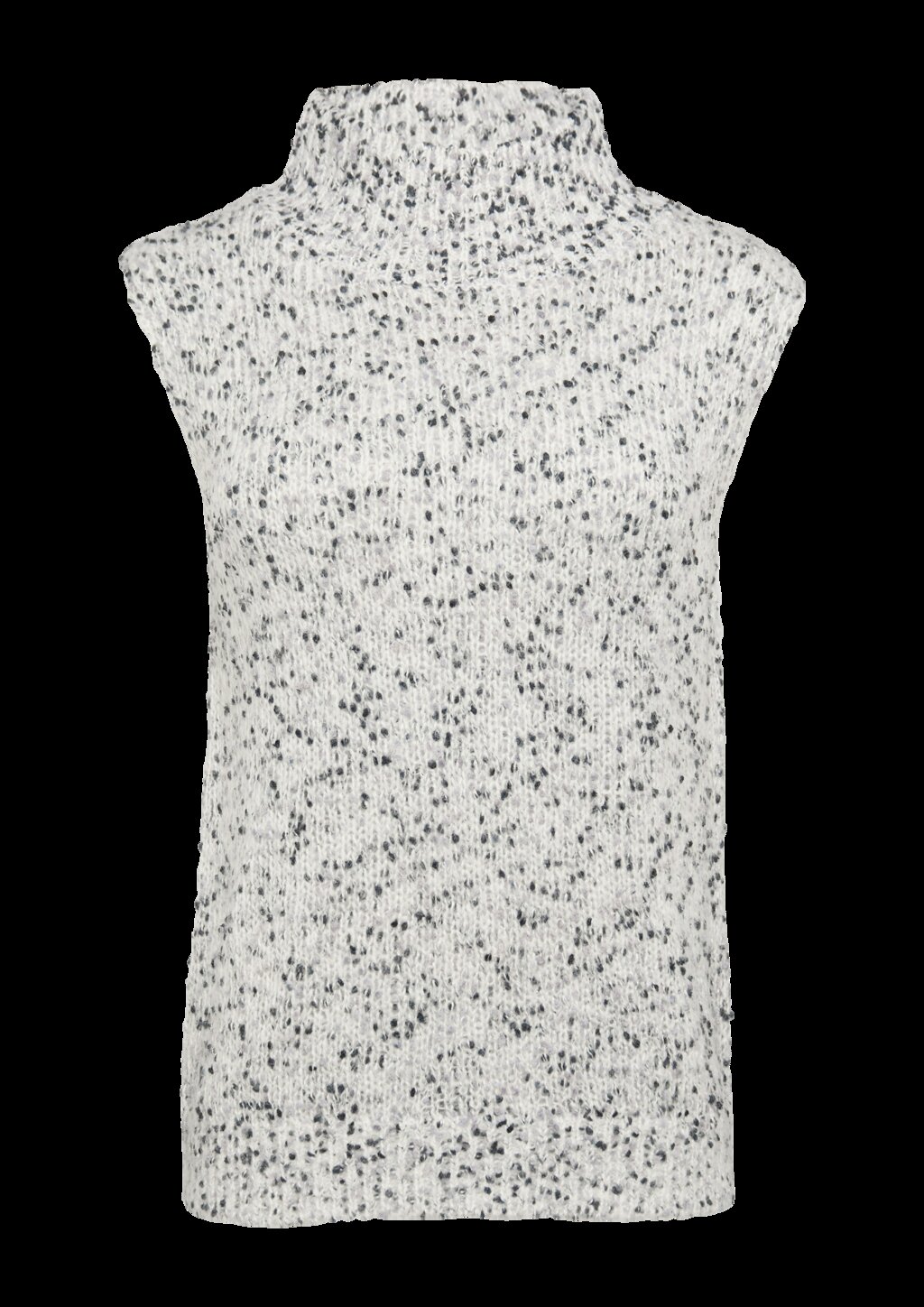 Melierter Pullunder mit Stehkragen