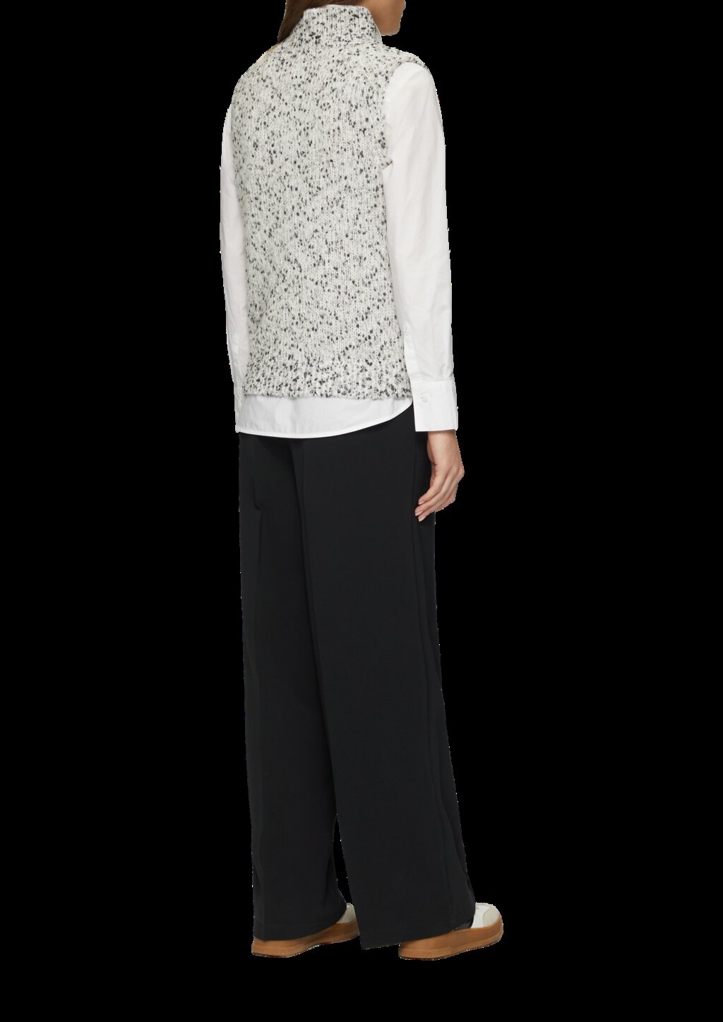 Melierter Pullunder mit Stehkragen