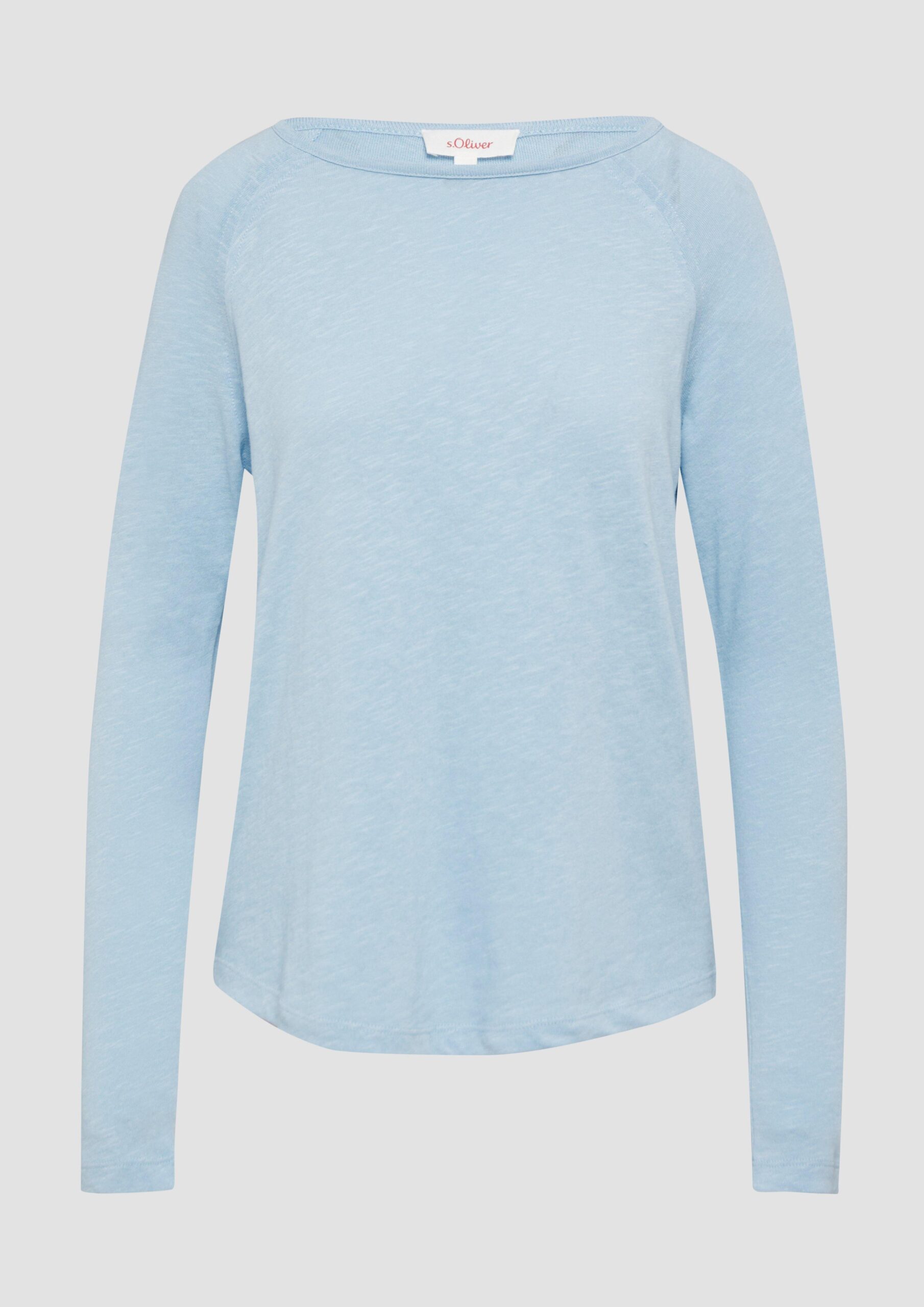 Langarmshirt mit Raglanärmeln und Flammgarnstruktur