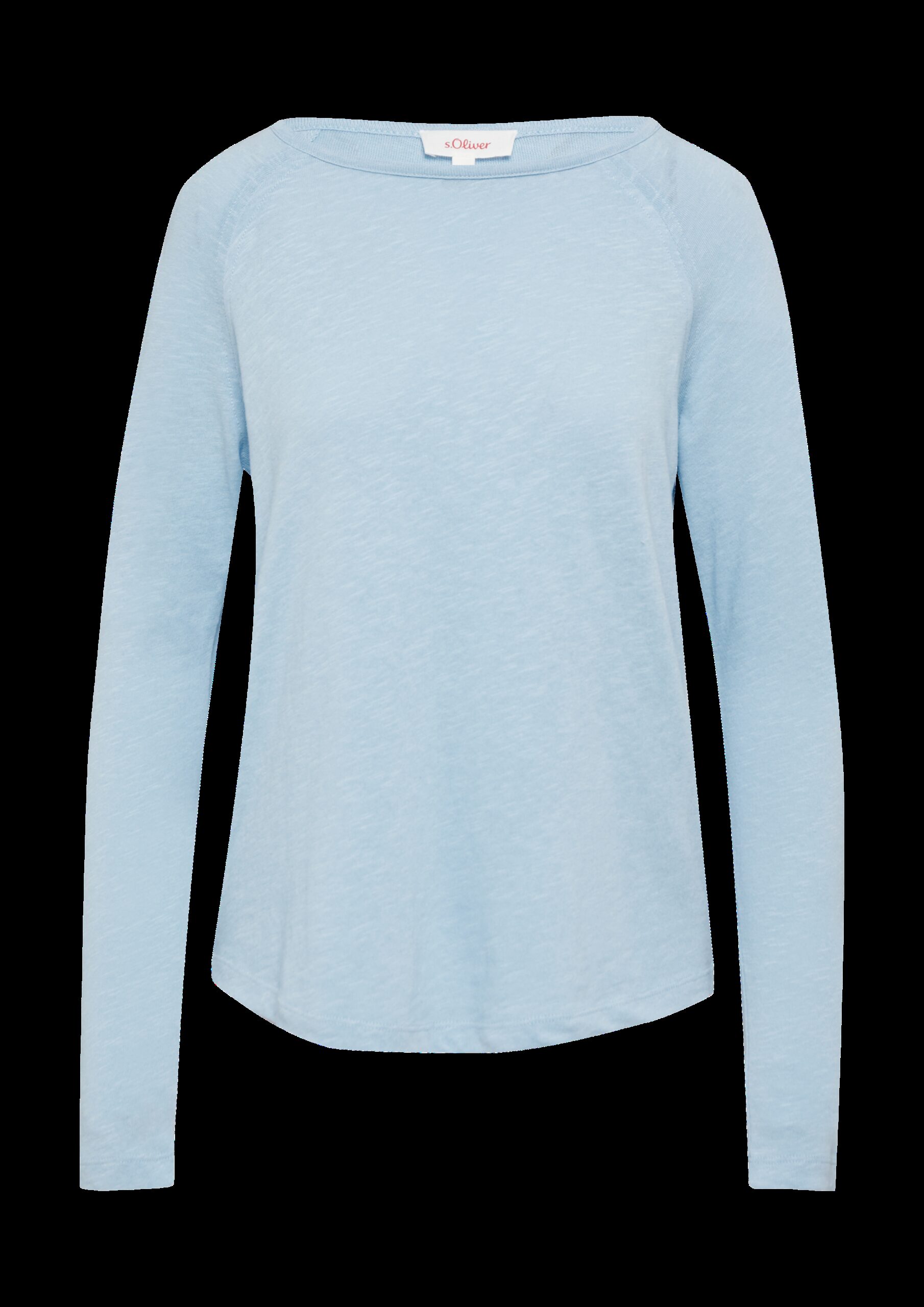 Langarmshirt mit Raglanärmeln und Flammgarnstruktur