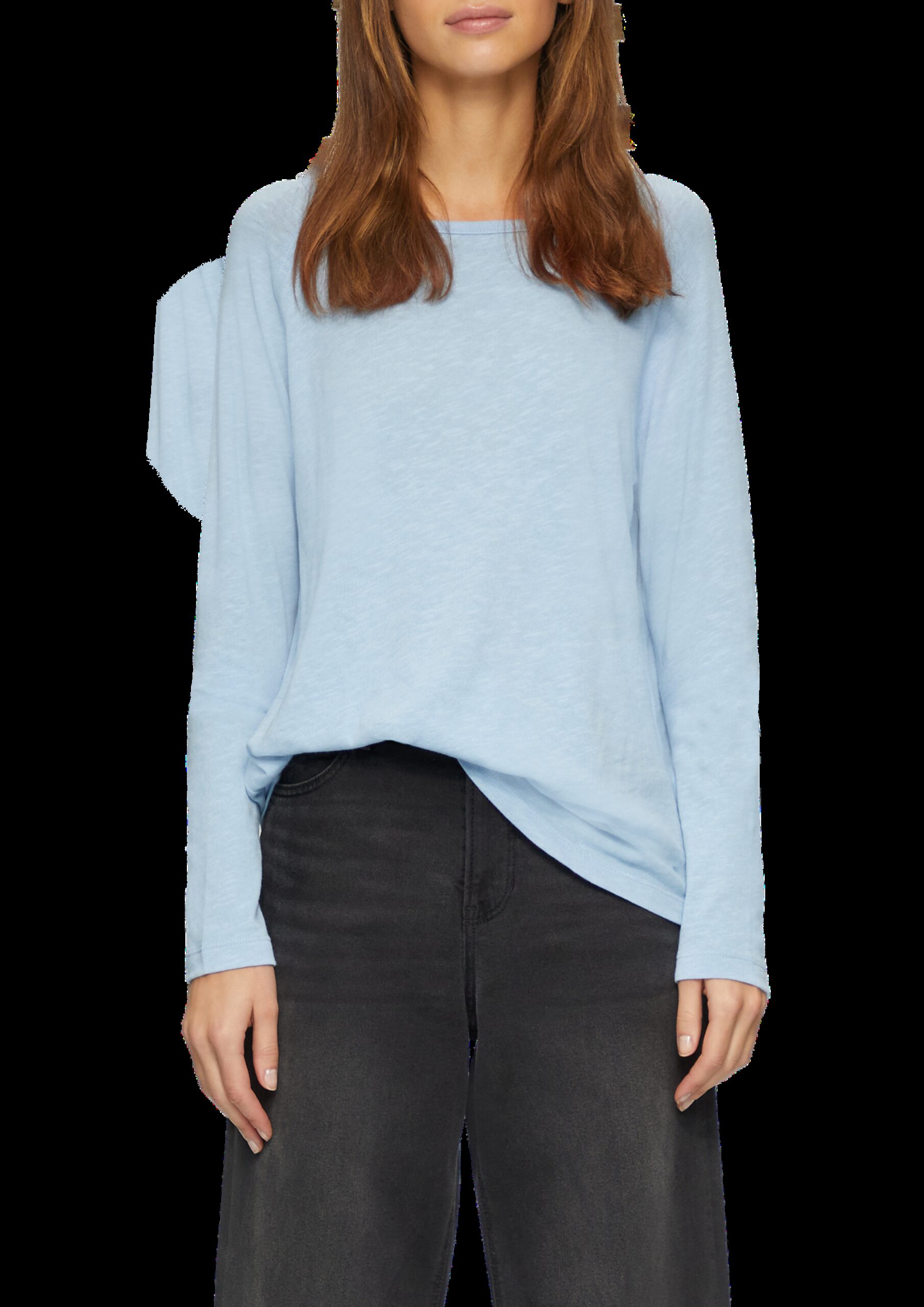 Langarmshirt mit Raglanärmeln und Flammgarnstruktur