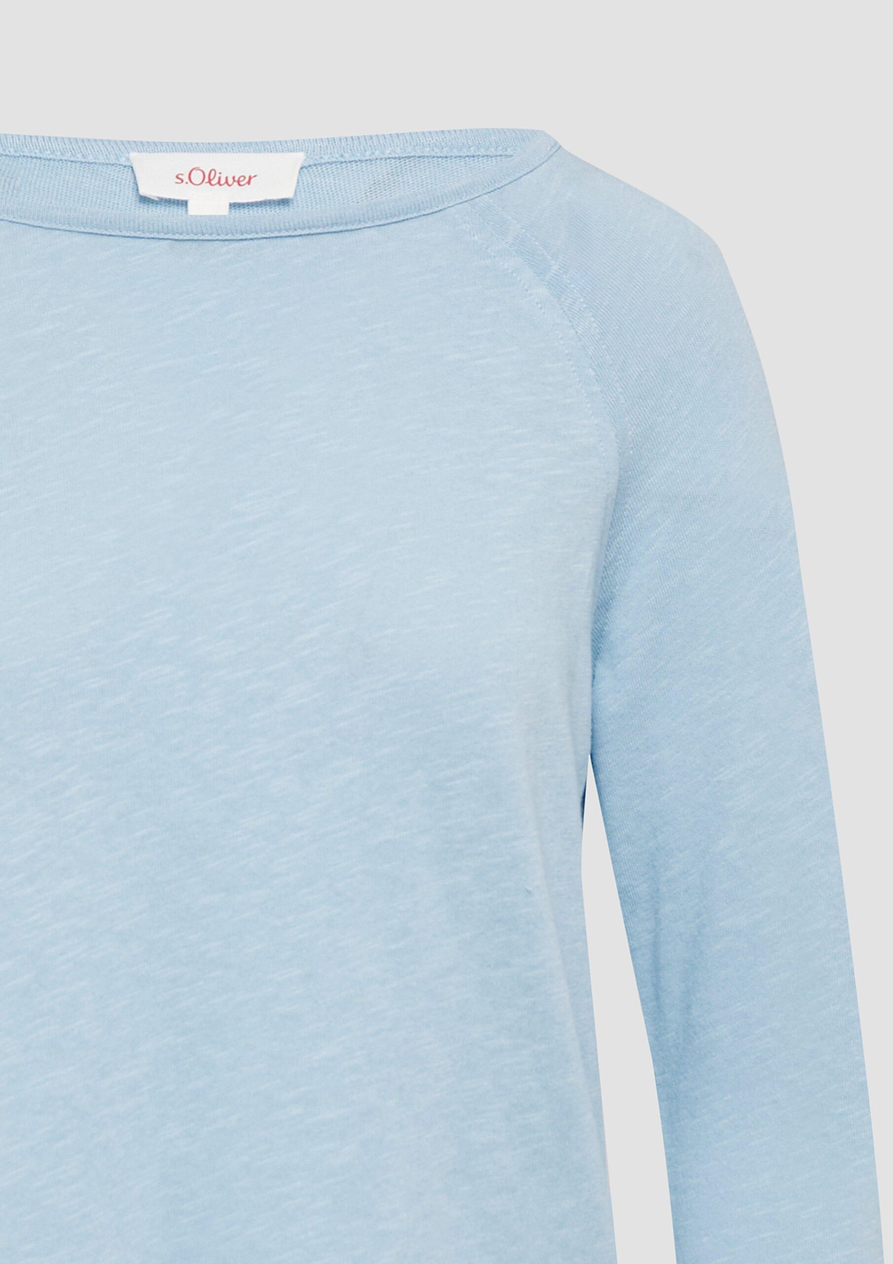 Langarmshirt mit Raglanärmeln und Flammgarnstruktur