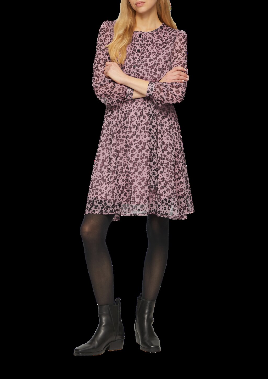Leichtes Chiffonkleid mit All-over-Print
