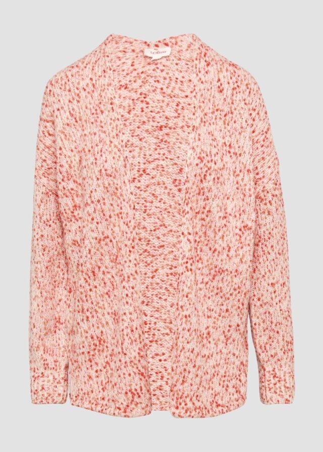 Melierter Cardigan mit weiten Ärmeln im Relaxed Fit