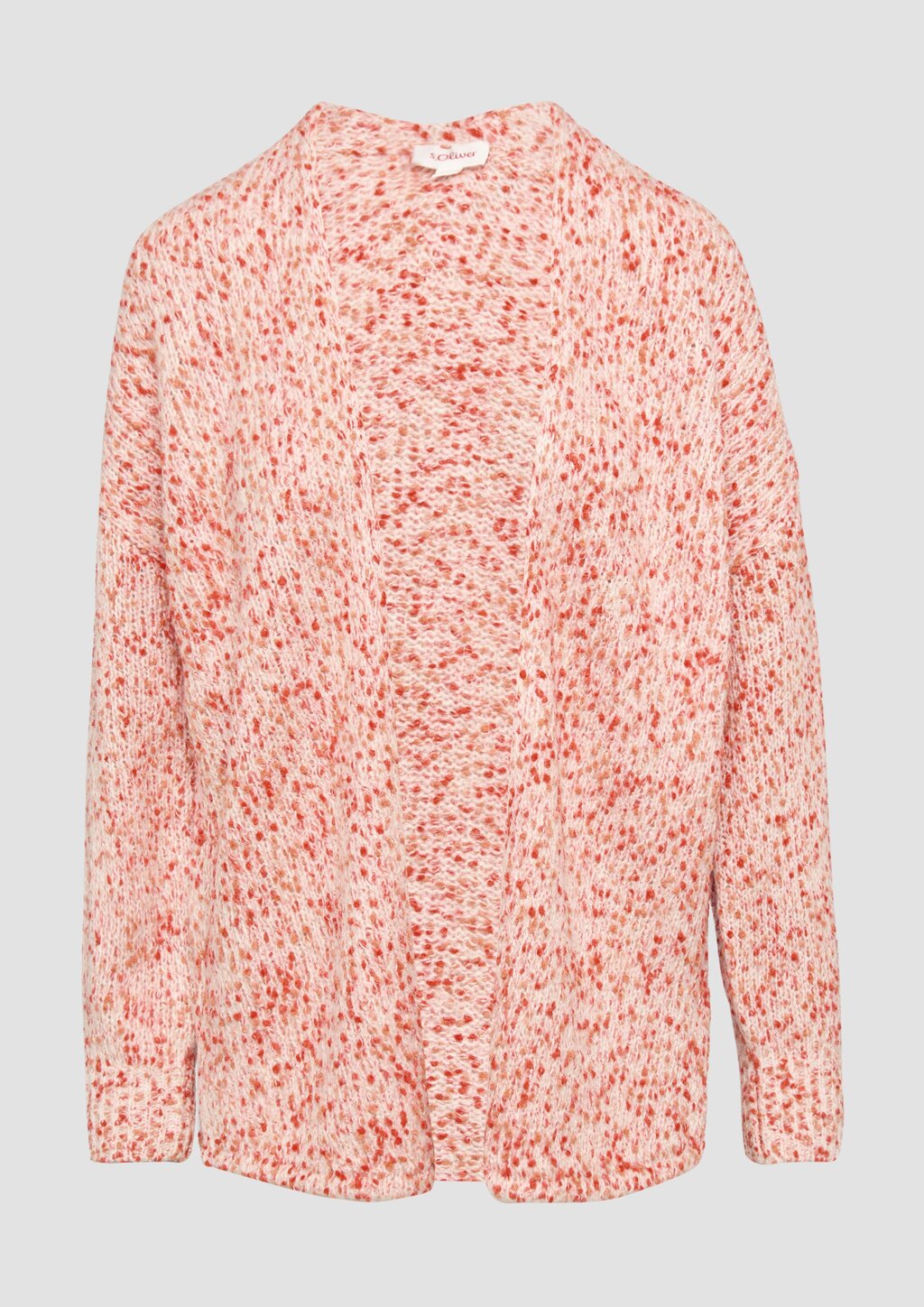 Melierter Cardigan mit weiten Ärmeln im Relaxed Fit