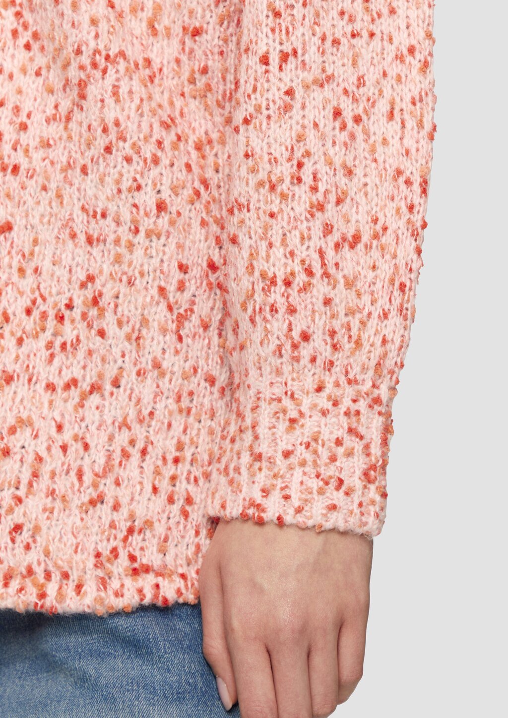 Melierter Cardigan mit weiten Ärmeln im Relaxed Fit