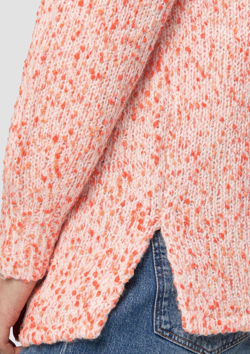 Melierter Cardigan mit weiten Ärmeln im Relaxed Fit