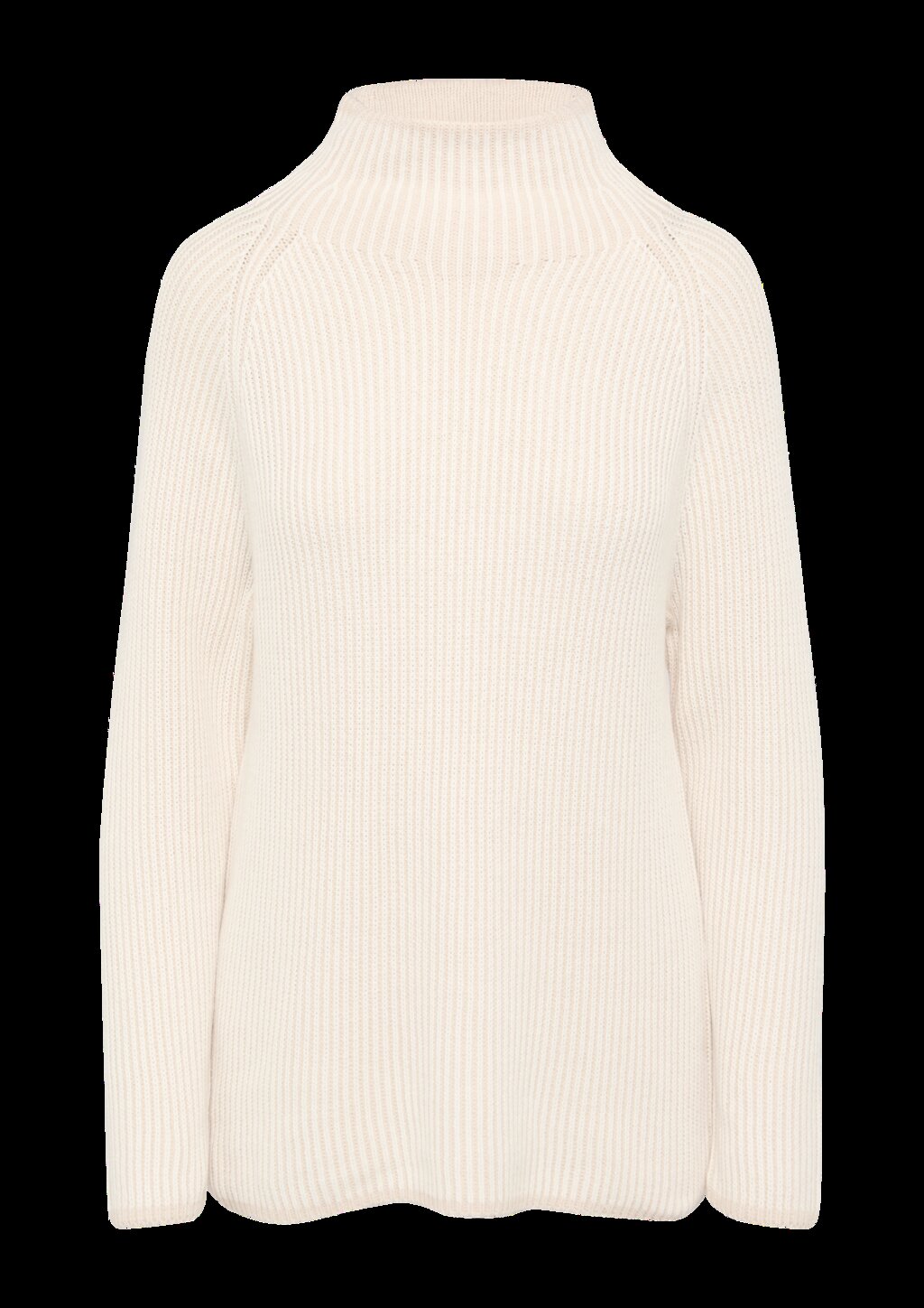 Zweifarbiger Strickpullover mit Stehkragen