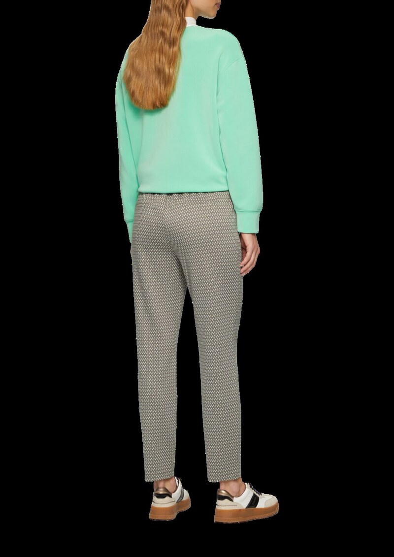 Gemusterte Stoffhose mit elastischem Bund