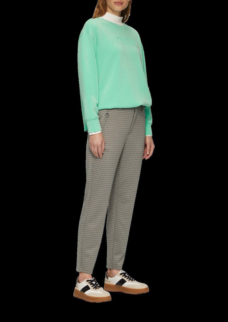 Gemusterte Stoffhose mit elastischem Bund