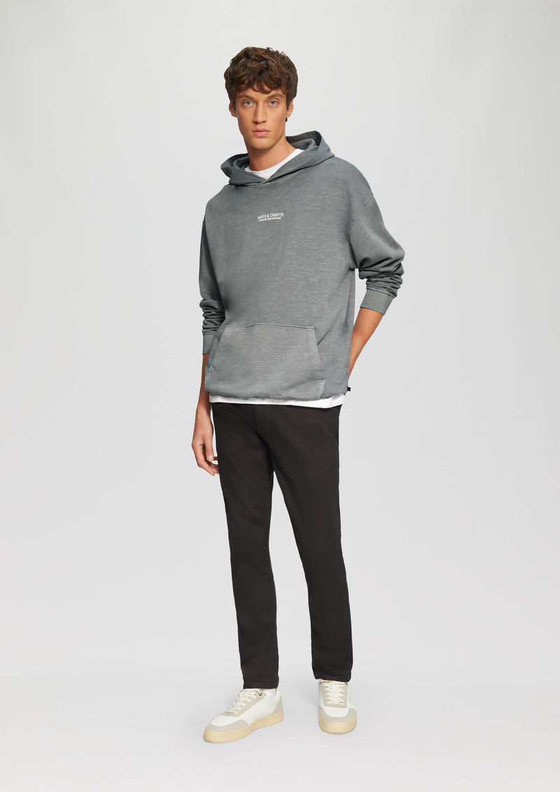 Hoodie mit Flammgarn-Struktur im Relaxed Fit