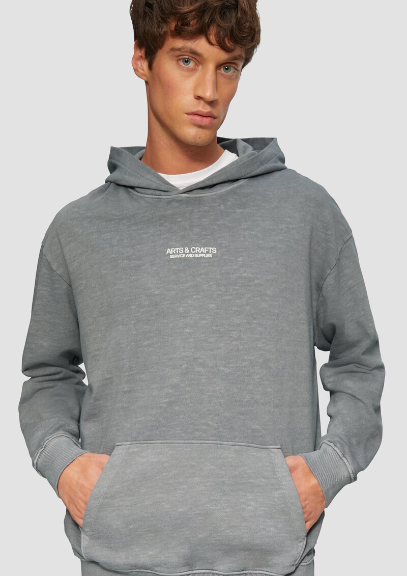 Hoodie mit Flammgarn-Struktur im Relaxed Fit