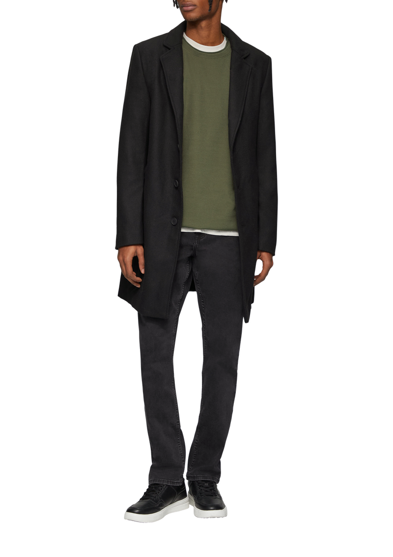 Longsleeve mit Rippstruktur und Logostickerei