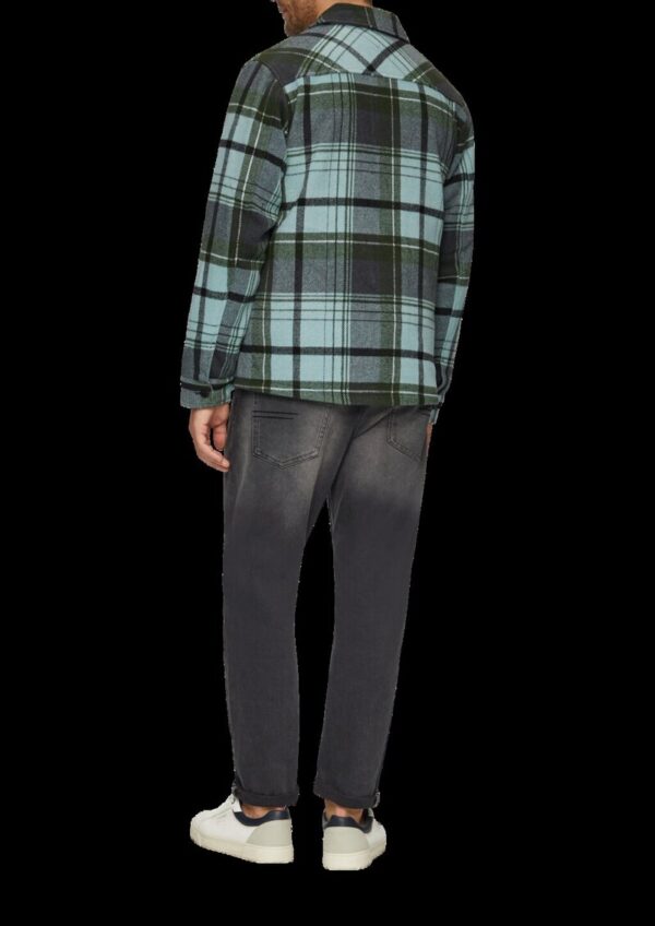 Kariertes Overshirt mit Brusttasche und Innenfutter