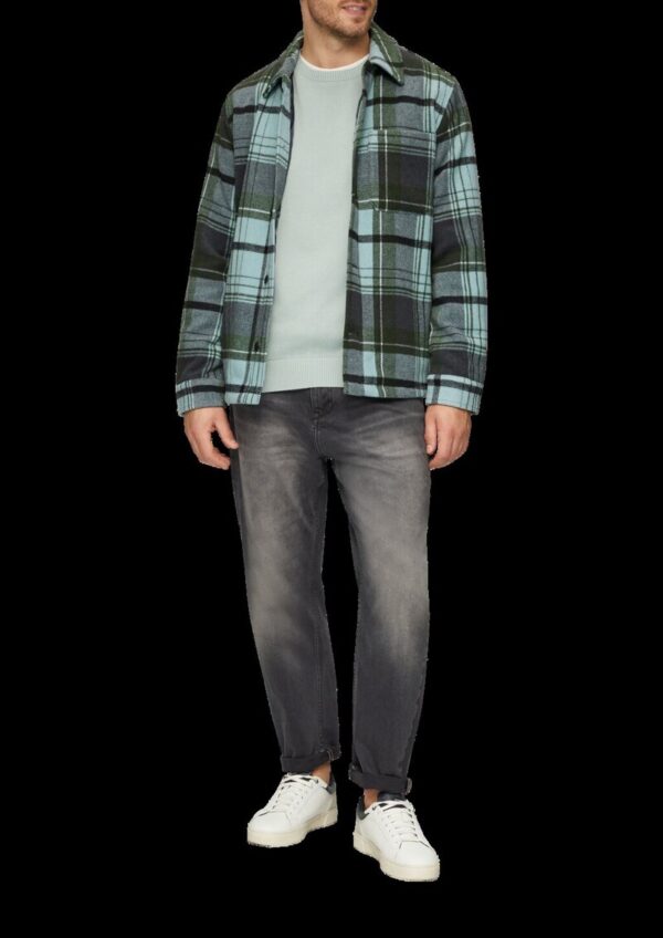 Kariertes Overshirt mit Brusttasche und Innenfutter