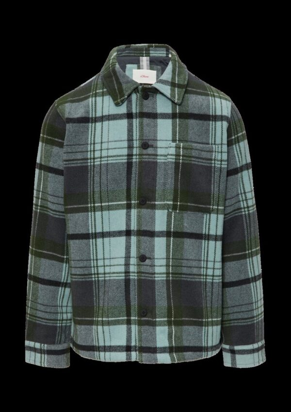 Kariertes Overshirt mit Brusttasche und Innenfutter