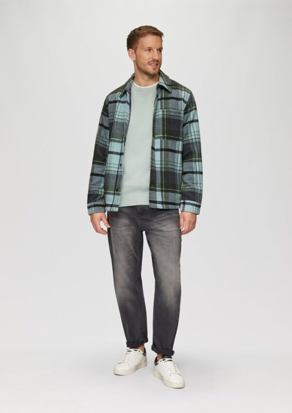 Kariertes Overshirt mit Brusttasche und Innenfutter