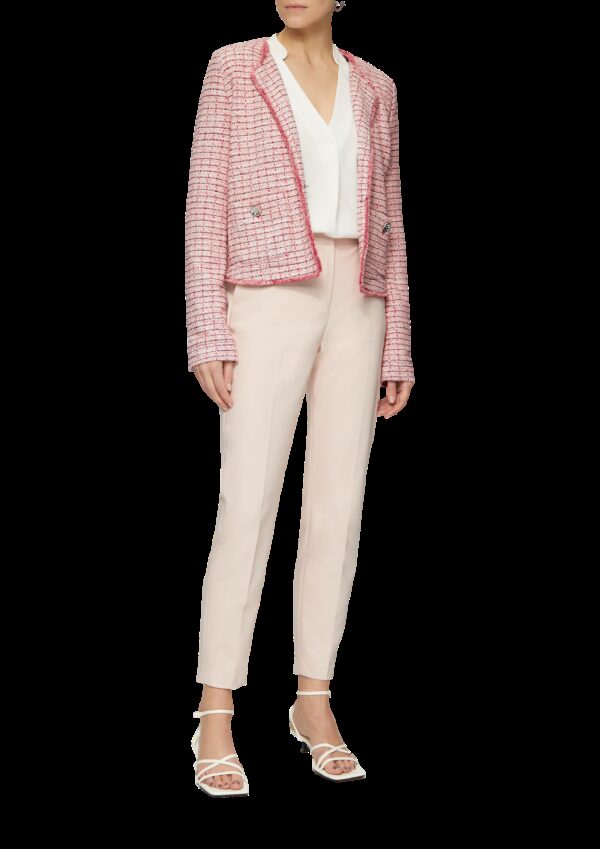 Bouclé-Jacke mit Fransen