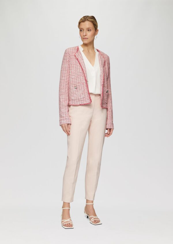 Bouclé-Jacke mit Fransen