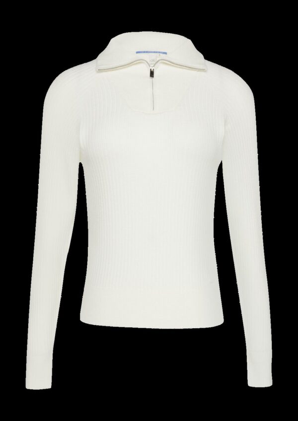 Schmaler Pullover mit Troyer-Kragen