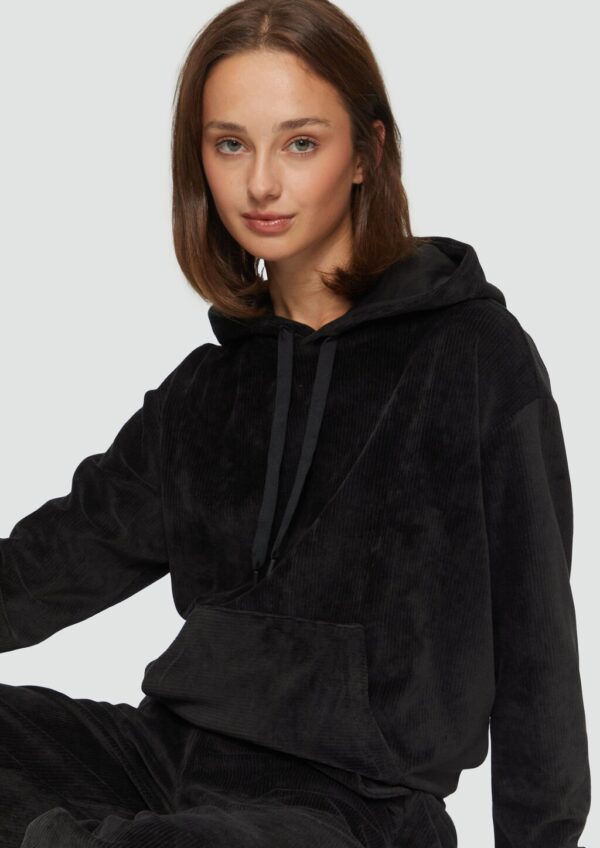 Kapuzen-Sweatshirt mit Cord-Struktur