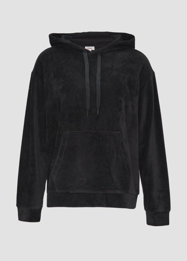 Kapuzen-Sweatshirt mit Cord-Struktur