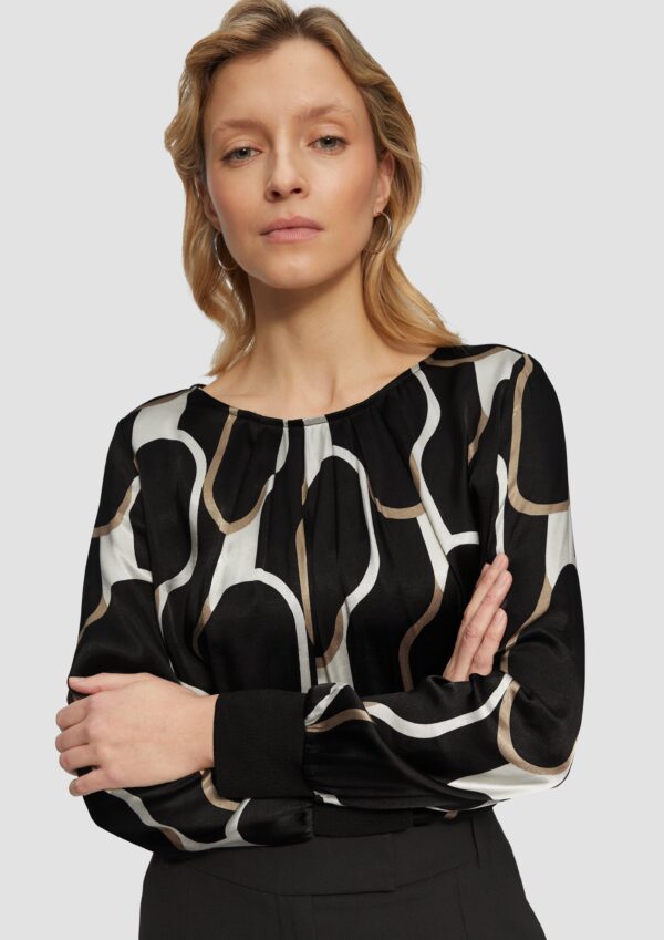 Shirt im Fabricmix mit Raff-Details