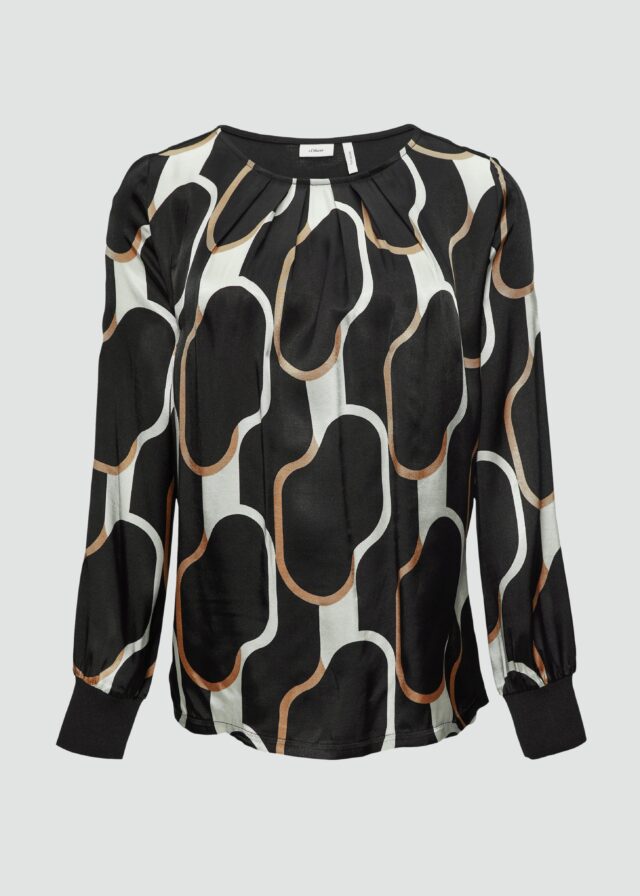 Shirt im Fabricmix mit Raff-Details