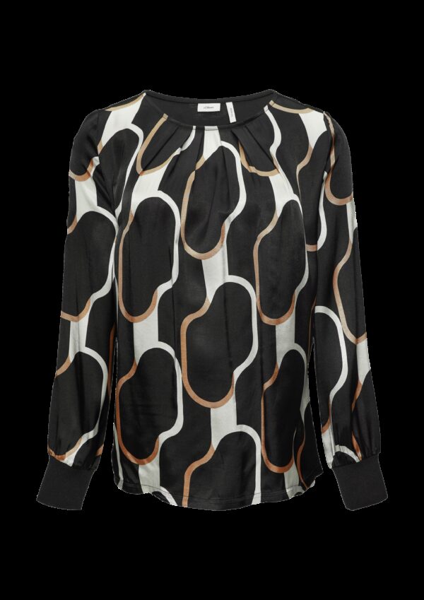 Shirt im Fabricmix mit Raff-Details