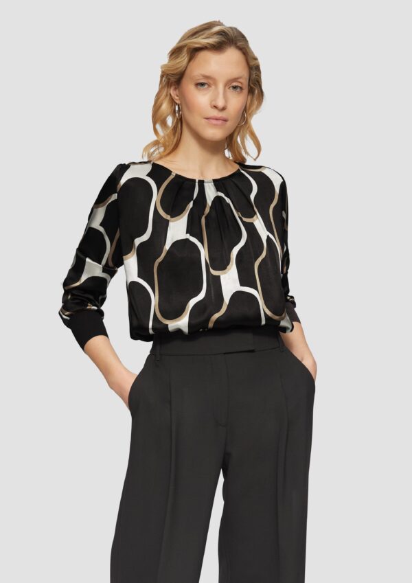 Shirt im Fabricmix mit Raff-Details