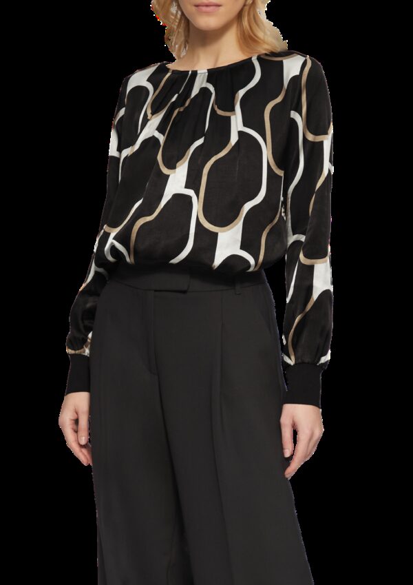 Shirt im Fabricmix mit Raff-Details