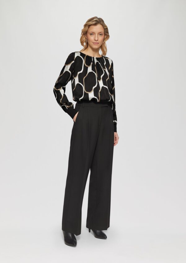 Shirt im Fabricmix mit Raff-Details