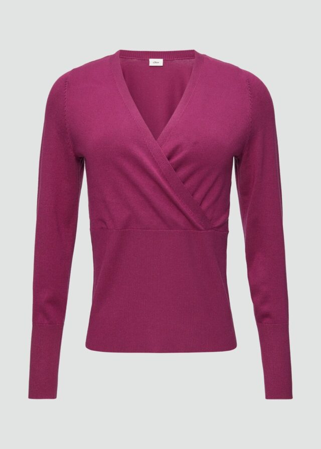 Feinstrickpullover in Wickel-Optik