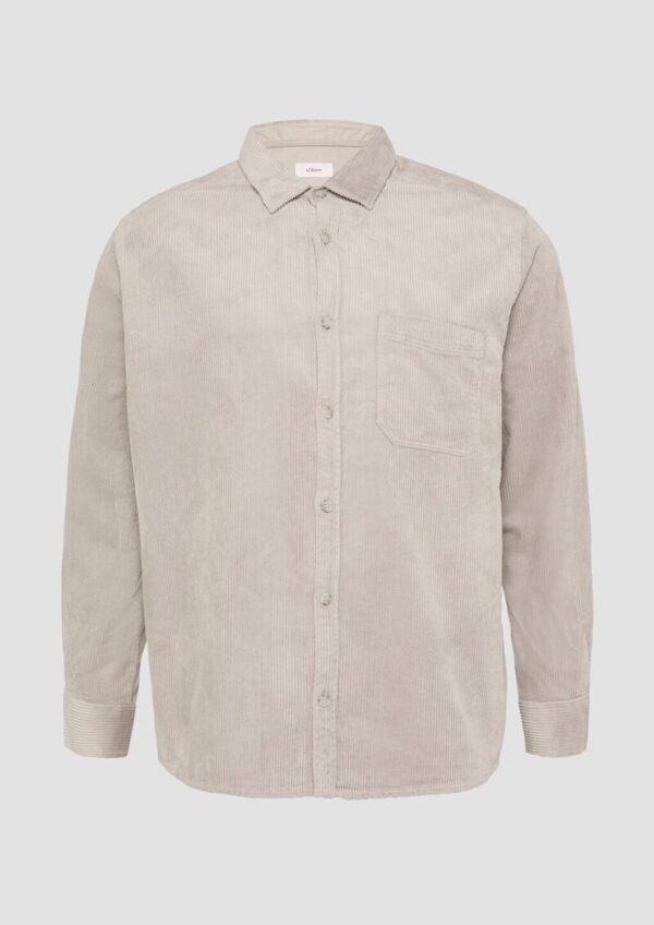 Regular Fit: Cordhemd mit Brusttasche