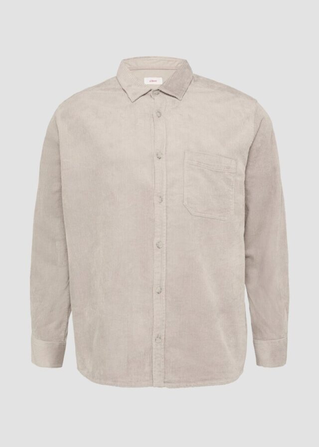 Regular Fit: Cordhemd mit Brusttasche